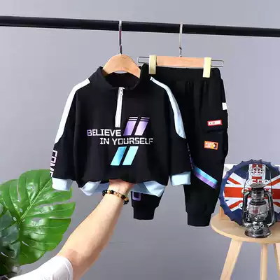 Boys' autumn suit little boy handsome 2020 new foreign school children's fashion two-piece baby spring and autumn Leisure