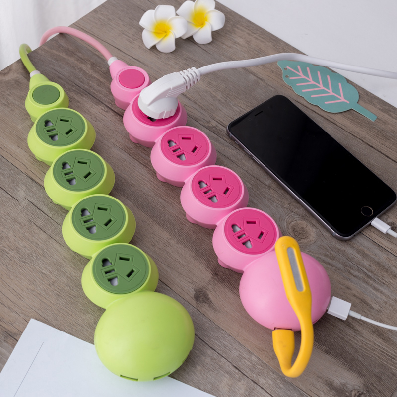 Personality Creative Plugboard With USB Cartoon Socket Cute Wiring Board With Wire Multifunction Panel Porous Climbing Wall 5 m