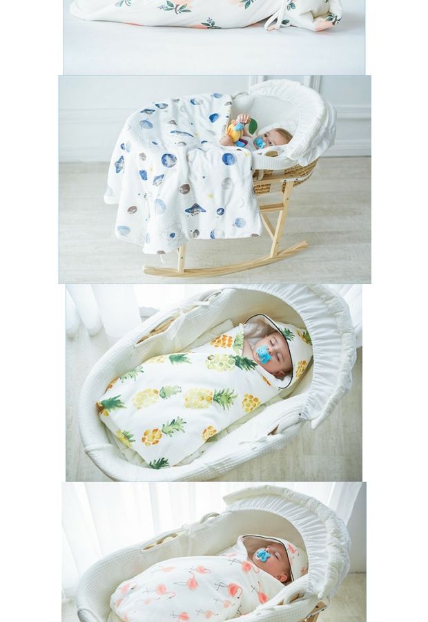 Muslin mùa thu và mùa đông bé túi bông trùm đầu ôm bé mùa xuân và mùa thu chăn dày cung cấp thiết yếu - Túi ngủ / Mat / Gối / Ded stuff mua gối cho bé 2 tuổi