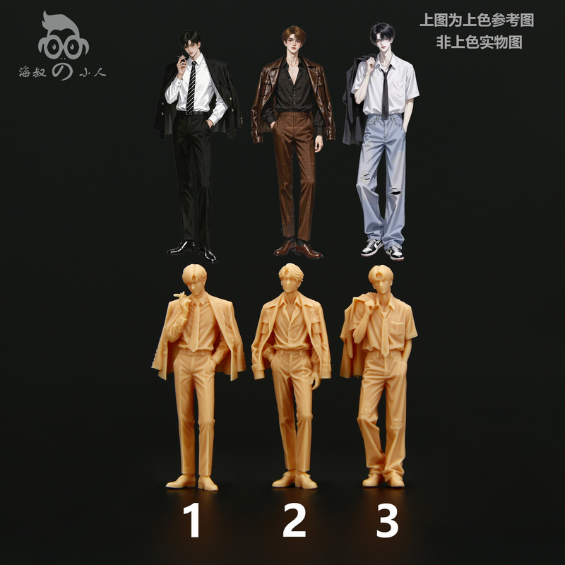 【Uncle Hai】1:64 Cold-Hearted Boss Miniature Model 1:43 Resin White Model Scene Micro Photography Miniature Figure A470