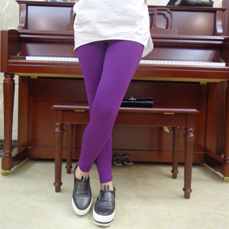 Mùa thu nữ quần mỏng phần ấm Quần Modal chín quần đa năng size lớn siêu co giãn Quần legging màu rắn Quần nữ - Quần nóng lên quan am thu dong nam