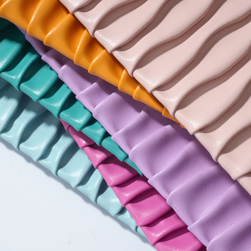 Ultrasonic Wave Pattern Embossed Cotton Composite Leather Pu Embossed Artificial Leather for Bags, Skirts, Clothing, and Shoe Materials Ultrasonic Wave Pattern Embossed Cotton Composite Leather Pu Embossed Artificial Leather for Bags, Skirts, Clothing, and Shoe Materials