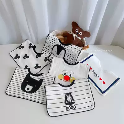 Baby bib saliva towel cotton baby bib square enlarged ins cute shape bib eating bib anti spit