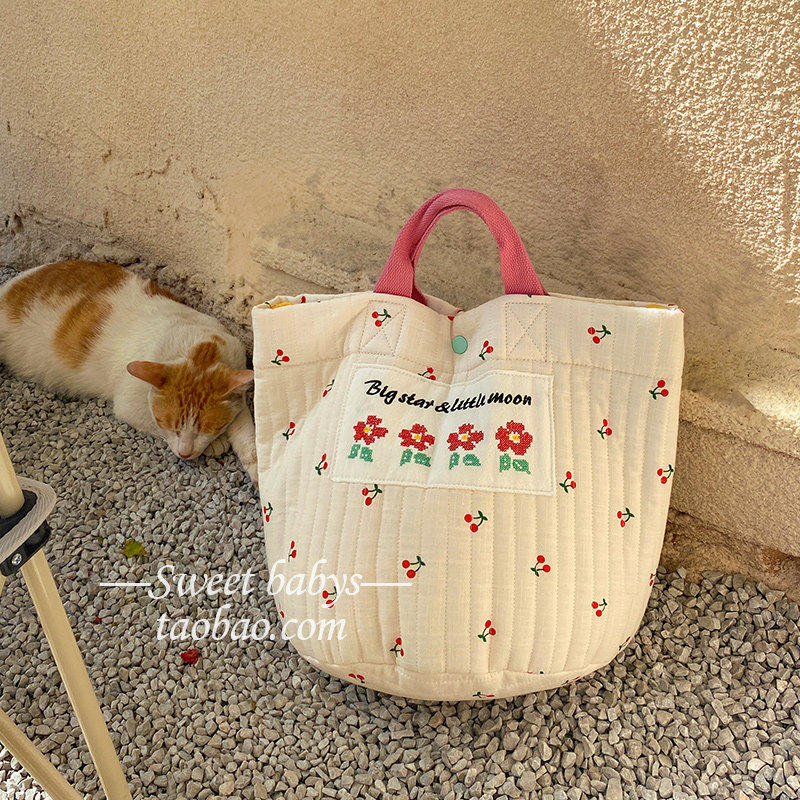 Baby cloth bag mommy bag Mother and baby bag out portable and versatile light handbag Mama obliquely satchel bag-Taobao