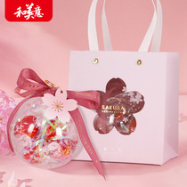 Tanabata Valentines Day gift to send girlfriend romantic creative boy surprise Lindt chocolate Cherry Blossom transparent ball