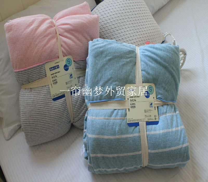 Xinjiang Tianzhu cotton knitting stripes knitting pure cotton single spring and autumn thin is used by summer air conditioning