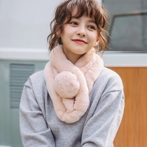 Fur collar Real fur rabbit fur grass wool scarf Cute ball ball sweet otter rabbit fur collar ladies all-match autumn and winter