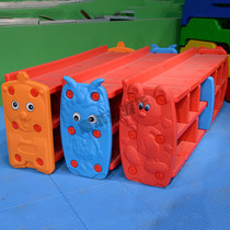 Early Education kindergarten playground shopping mall Mickey Mouse happy childrens shoe rack plastic shoe rack thick shoe cabinet