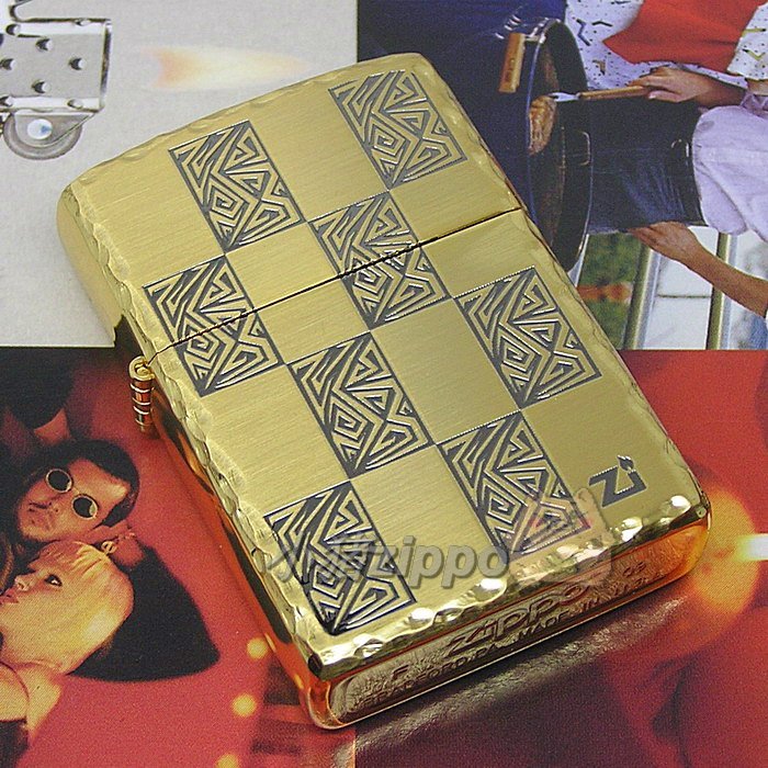 18 years old shop piglet Zippo ancient silver golden auspicious totem plaid BLOCK-2-SV