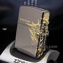 18 years old shop piglet Zippo Black Ice Holy Sky make side cross insignia 1-33a