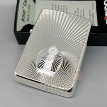18 years old shop Pig Zippo double-sided armor with pure silver viewing bodhisattva like 4-1A