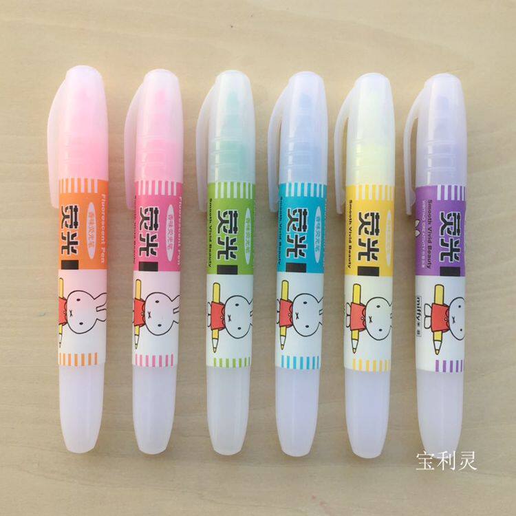 3pcs MF5301 fluorescent pen oblique head marker yellow blue green color student draw focus marker 6 colors available