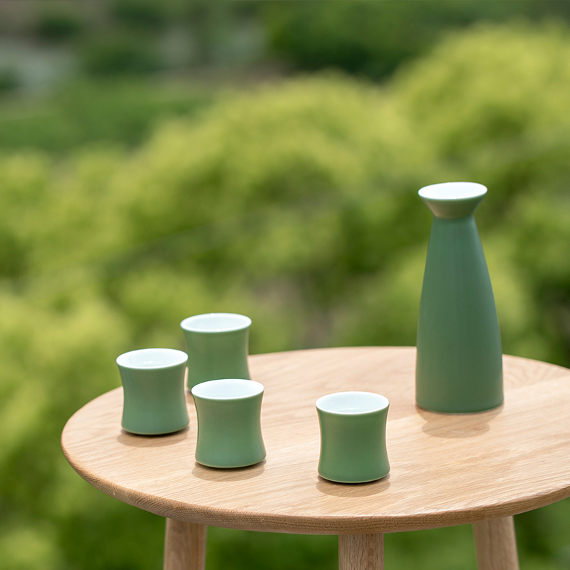 Yamaguchi Bamboo Jingdezhen Ceramic Wine Set Chinese Classical Japanese Sake Knee Household Wine Cup Little