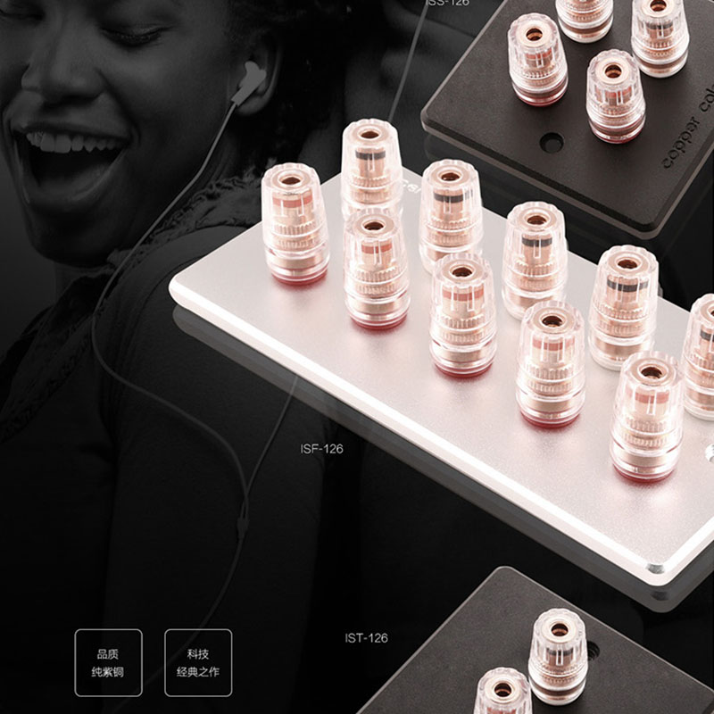 Copper Colour Pure copper speaker amplifier terminal post surround audio wiring panel black silver
