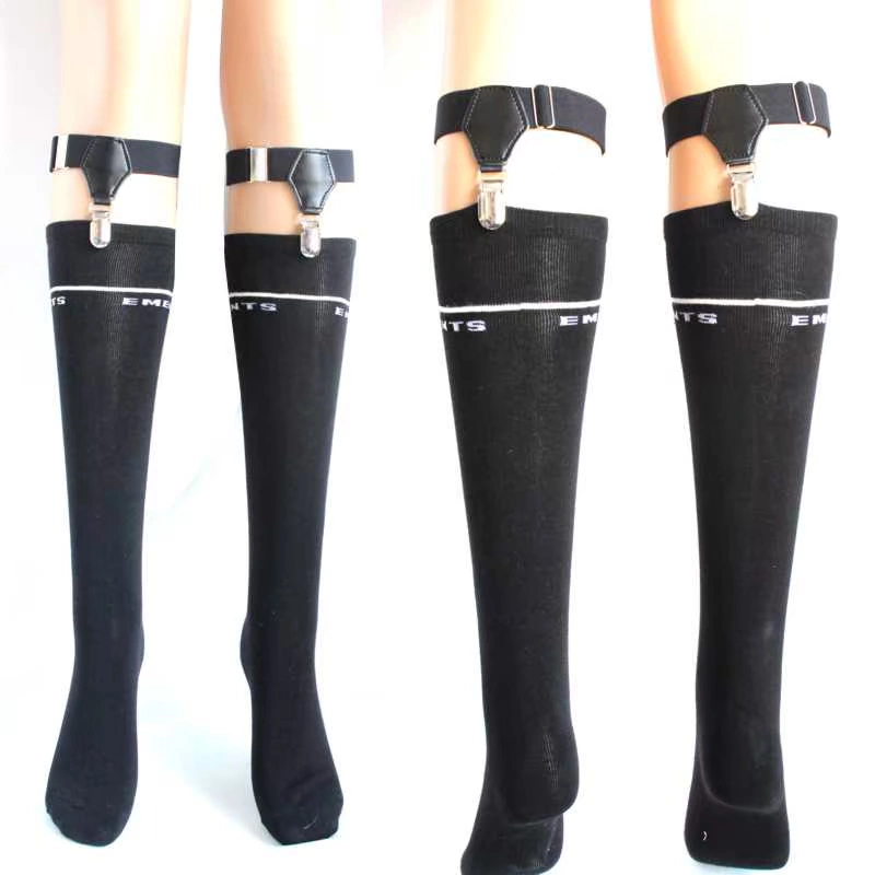 Punk unisex bê bê garter clip chân nhẫn đôi clip garter lụa cotton vớ chống trượt clip (không vớ) dây nịt tất lưới