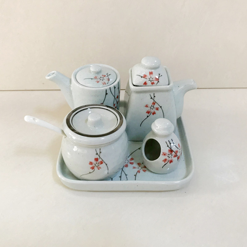 Day Style Ceramic Taste Chili pepper Toothpick Cylinder pepper Pepper Pot Spicer Pot set with salt jars Plum Pot Oil Vinegar Jar Sauce Pot