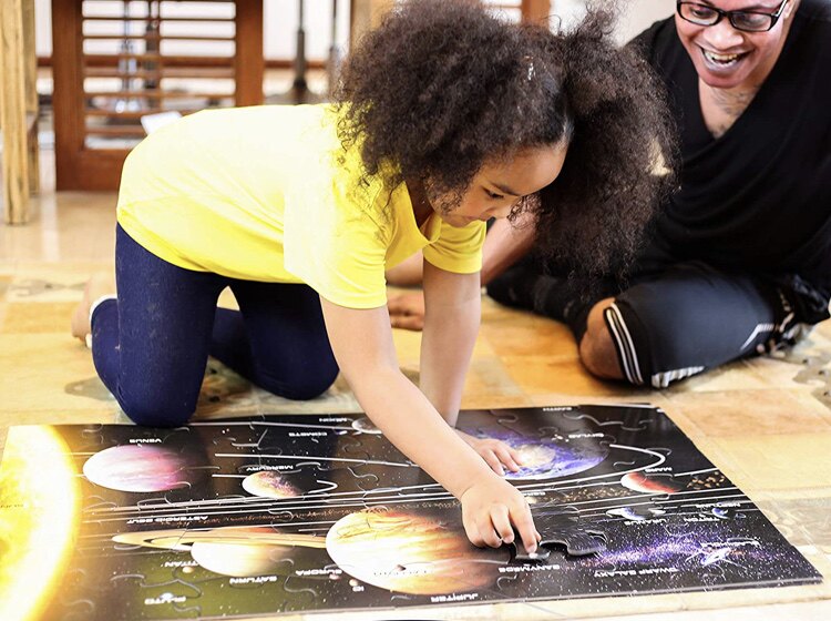 Игрушка 出口儿童大块入门拼图太阳系星球丛林动物主题玩具幼儿园离园礼物