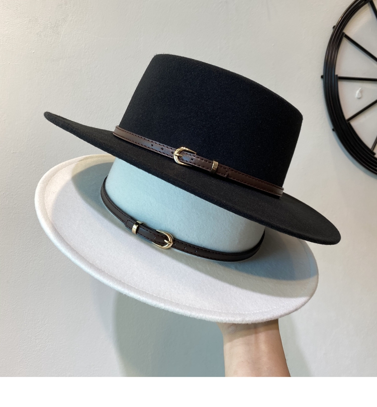 Unisex Retro Classic Style Solid Color Fedora Hat display picture 1