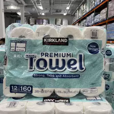 Shanghai Costco Cochran kitchen paper towel 140 sections*12 rolls of oil-absorbing oil-absorbing kitchen paper towel