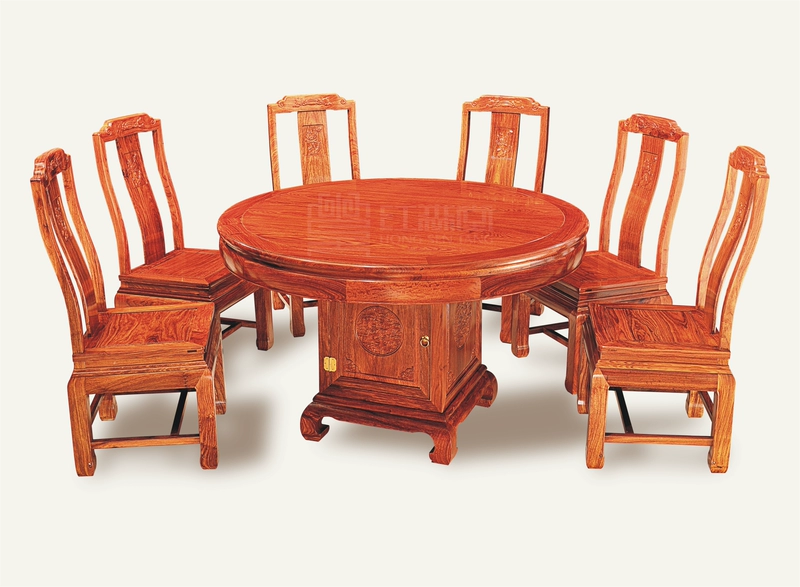Ming và Qing Dynasties kết hợp bàn ăn gỗ gụ cổ điển kết hợp bàn ghế gỗ hồng mộc - Bộ đồ nội thất
