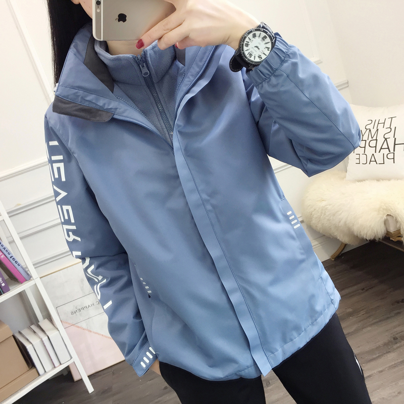 Spring and autumn winter three-in-one detachable plus thickness and wind and waterproof mountaineering suit purchased
