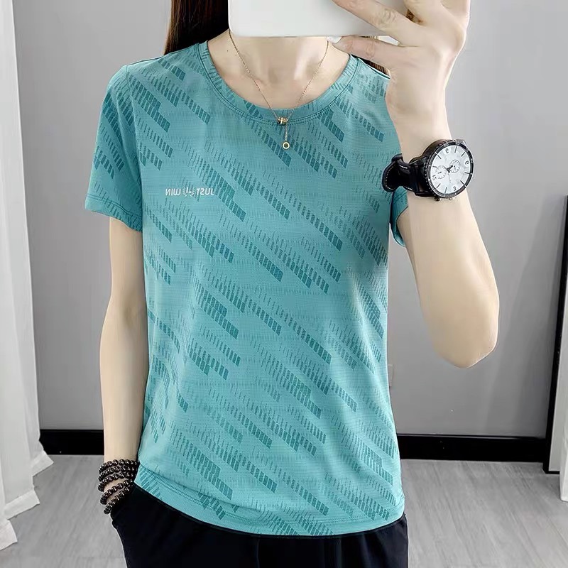 Quick-drying T-shirt women's summer ultra-thin breathable elastic quick-drying short-sleeved yoga fitness outdoor sports round neck half-sleeve