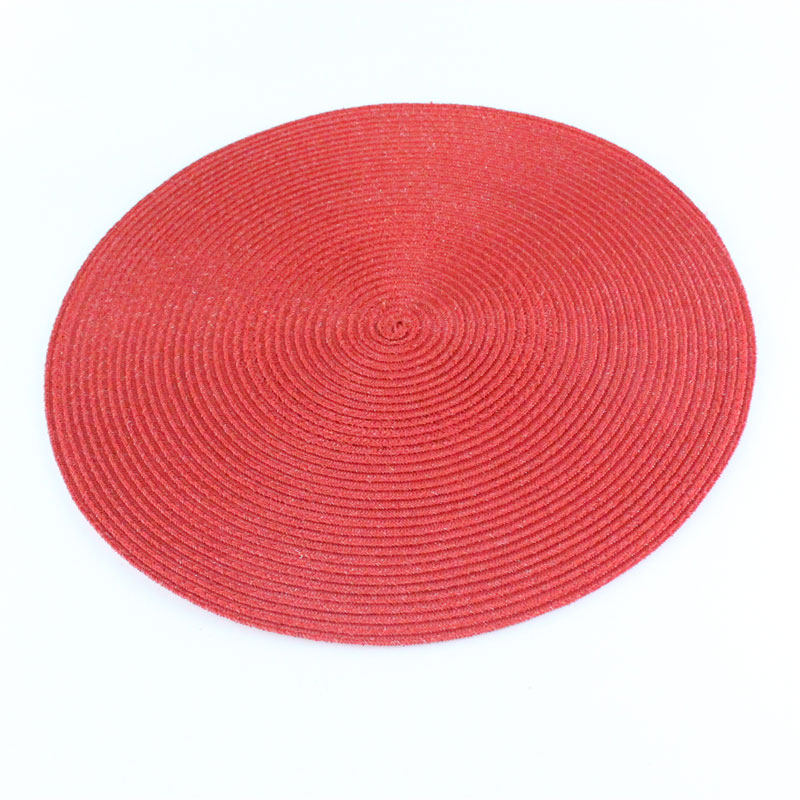 (Clear Cabin) Fine Sparkling Dining Mat Round Western Dining Mat Heat Insulation Mat Table Mat Eco-friendly Dinner Plate Mat bowls cushion European style