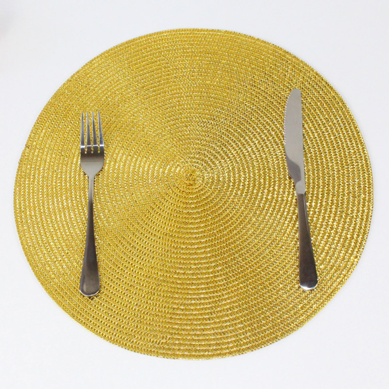 Home Light Lavish Golden Dining Mat Silver Cutlery Dining Mat Round Table Cushion Cups Cushion Heat Insulation Mat Pan Mat Starry