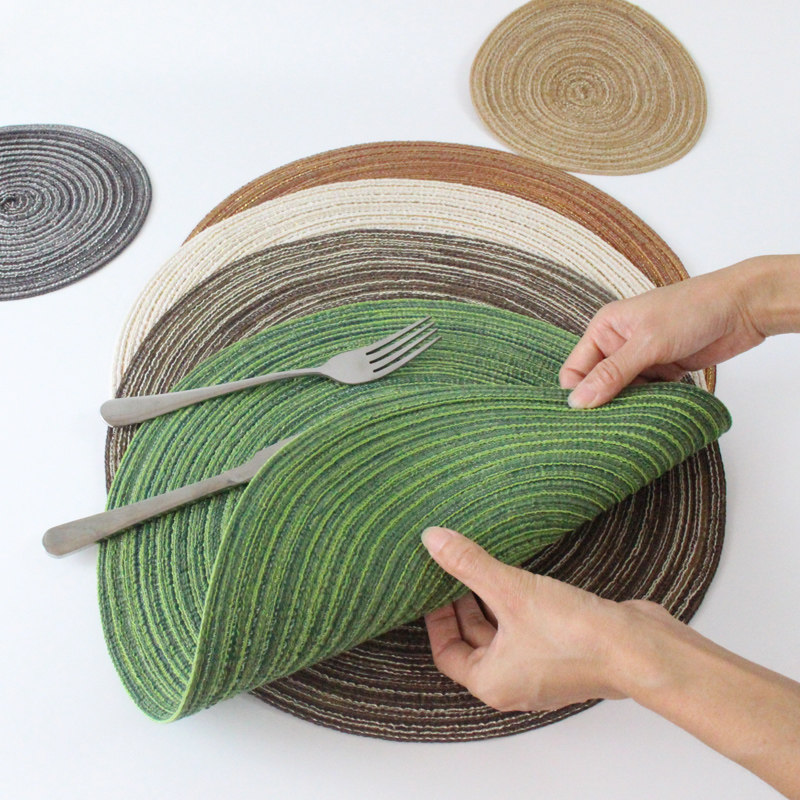 Nordic style dining table mat cotton and linen material non-slip anti-scalding heat insulation placemat coaster plate mat home kitchen dining room mat