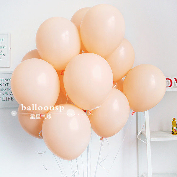 12 inch 30cm standard apricot round latex balloon birthday WOW imported thickened birthday photo