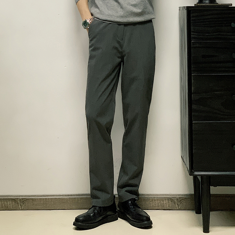 Abouts Men's Dress Pants for Spring and Summer, Brushed with a Draping Feel, Slightly Tapered, Casual, Versatile, Simple, High-End, Stylish, Business and Commuting