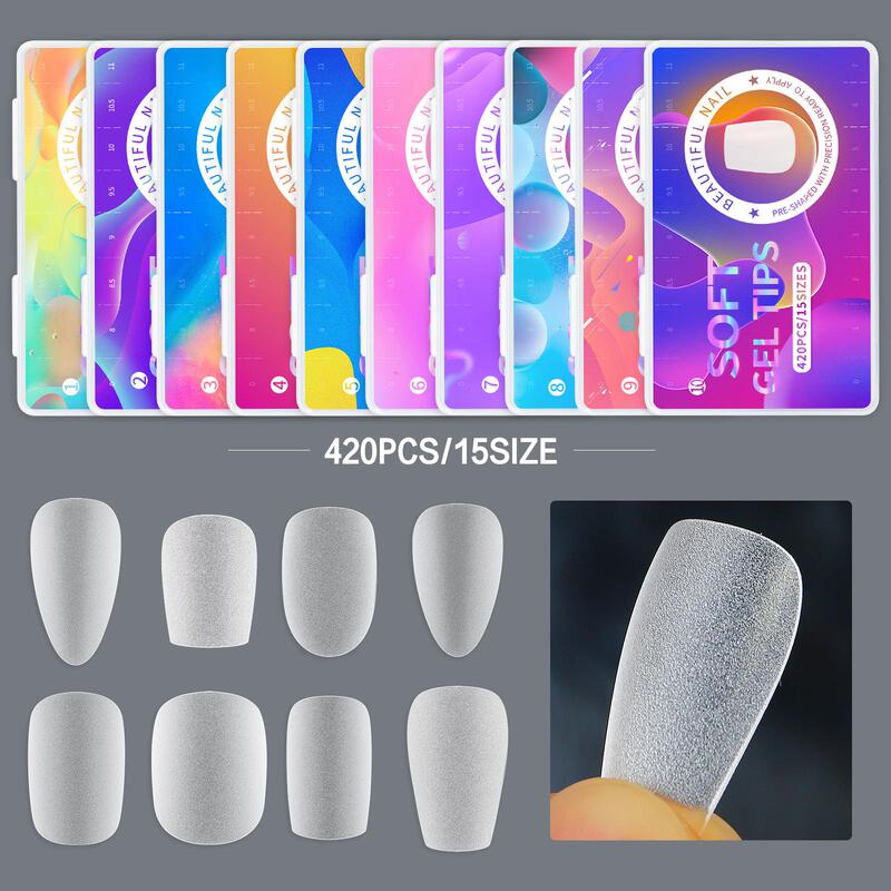 Amazon's Popular Frosted Nail Tips, Ultra-Thin, Traceless, Water Drop Almond-Shaped, No Filing Needed, Fake Nails 15 # Size Amazon's Popular Frosted Nail Tips, Ultra-Thin, Traceless, Water Drop Almond-Shaped, No Filing Needed, Fake Nails 15 # Size