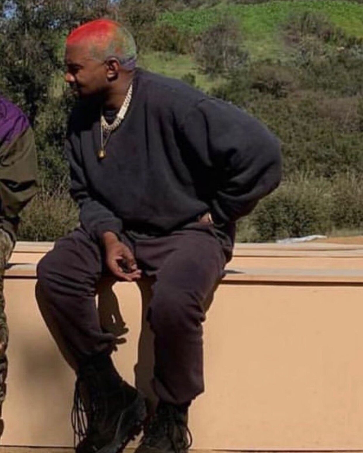 Текстура взрыв YEEZY SEASON 6 KANYE высокая улица земля цвет фонд мойка сделать старый брюки брюки 