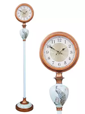 American retro pastoral living room big floor clock atmosphere European personality creative standing Bell fashion painted seat clock clock