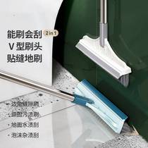 Floor brush toilet floor brush brush artifact long handle toilet bathroom floor seam wall corner cleaning tile floor brush
