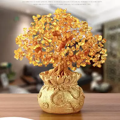 Bar counter Zucai large money tree ornaments potted beauty salon indoor coffee table home decoration display cabinet