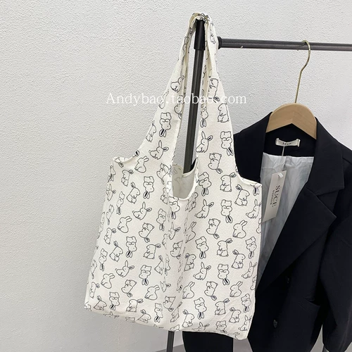 Брендовый шоппер, летний свежий кролик на одно плечо, портативный вместительный и большой жилет, цветочный принт