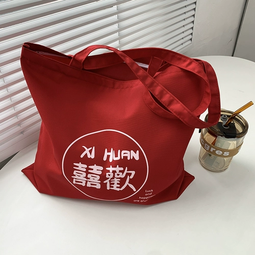 Красный шоппер, вместительная и большая льняная сумка, подарок на день рождения