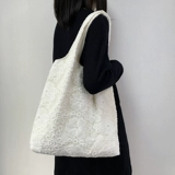 Белый шоппер, сумка на одно плечо, вместительная и большая льняная сумка, в цветочек, с вышивкой