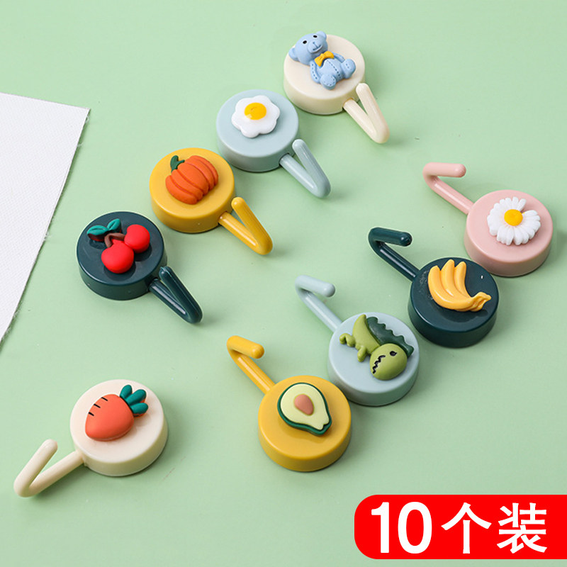 Creative Animal Slime Hook Cute Cartoon Powerful no Mark Key Hook Door Rear Bathroom Fridge Stick free hanging rack