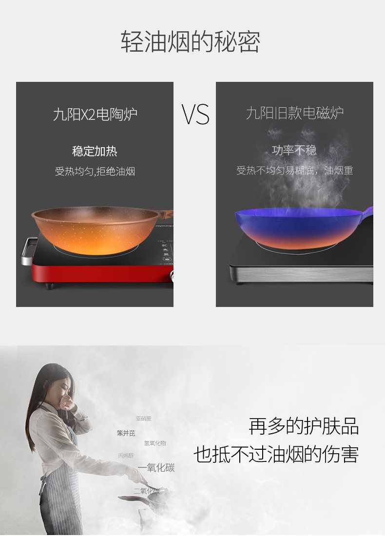 九阳 升级双环火 2200w大功率电陶炉 9档可调 图14