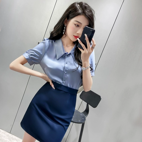 Летний модный комплект, комбинезон, рубашка, юбка, пиджак классического кроя