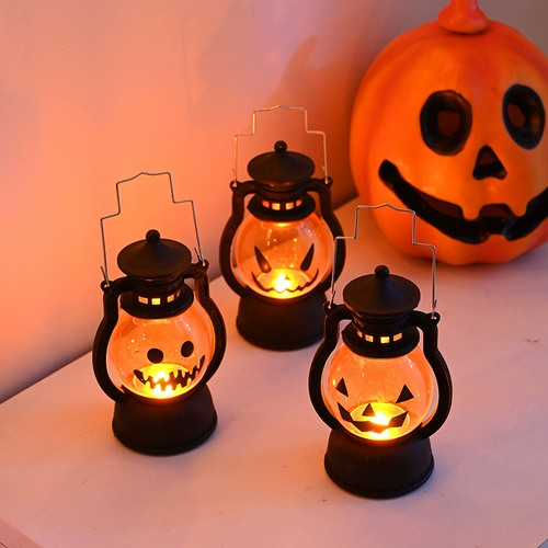 Портативный фонарь в виде тыквы на Хэллоуин, украшение, реквизит, светодиодный световой ночник, украшение торта, плагин макета сцены события