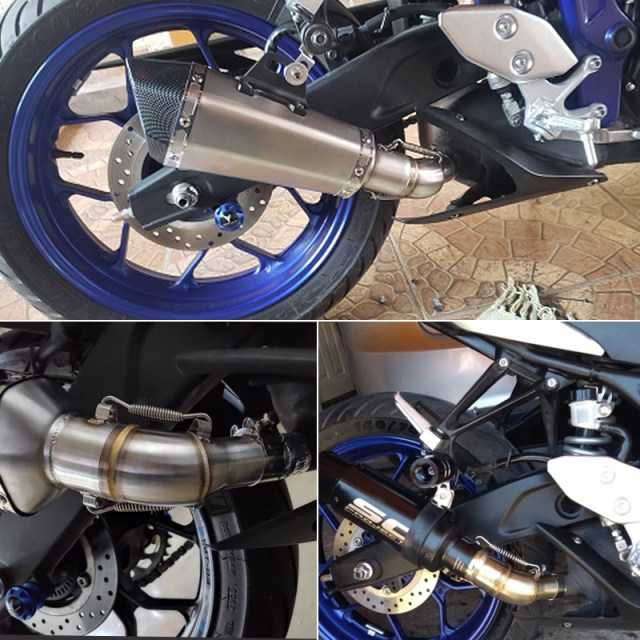 ເຫມາະສໍາລັບ YZF-R3 mid-section exhaust adapter seat mt03 mid-section exhaust pipe modification R3 mid-section modification