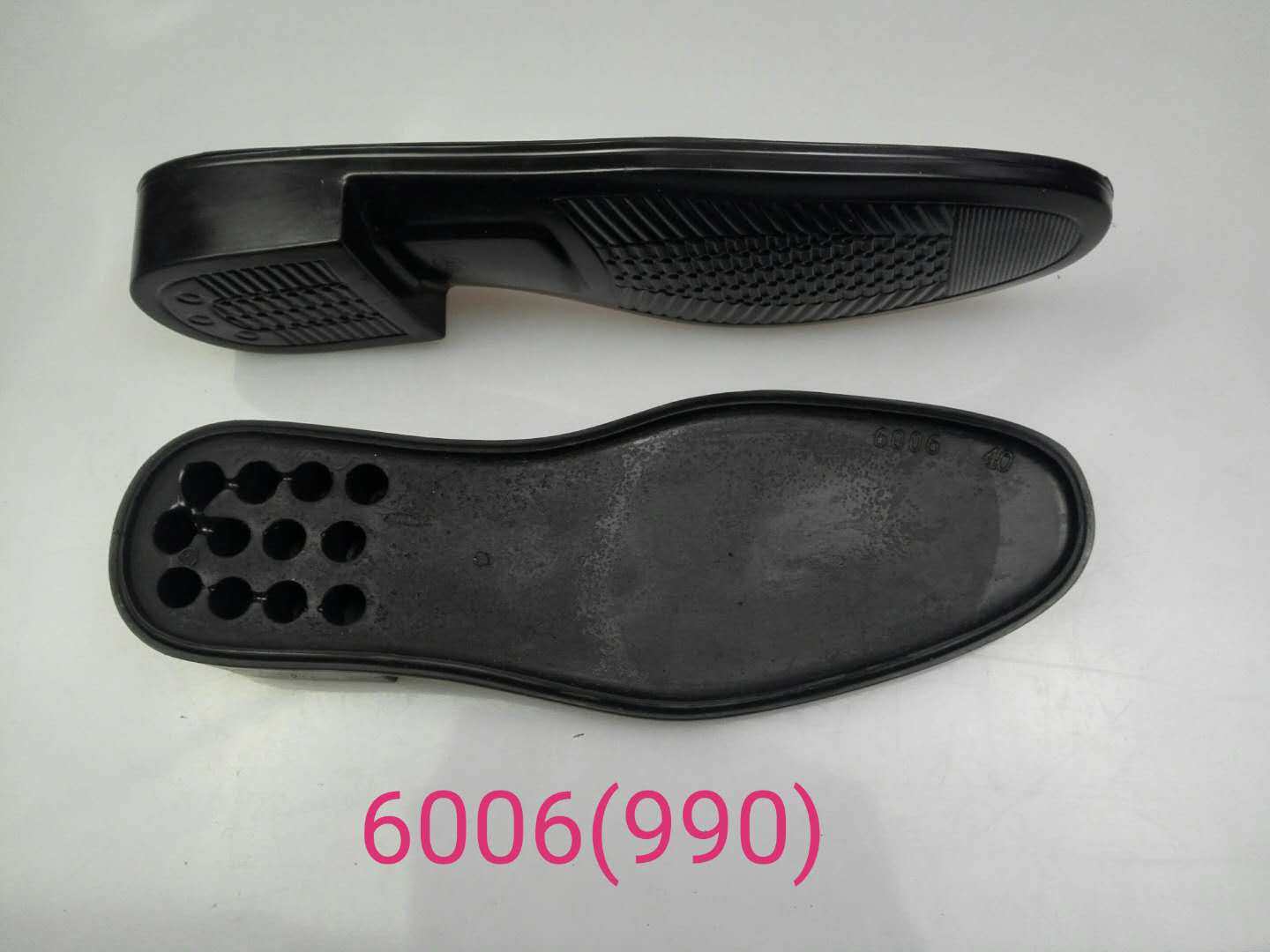 6006 men's polyurethane soft straight with round head sole casual thick to make leather shoes sole to change the bottom