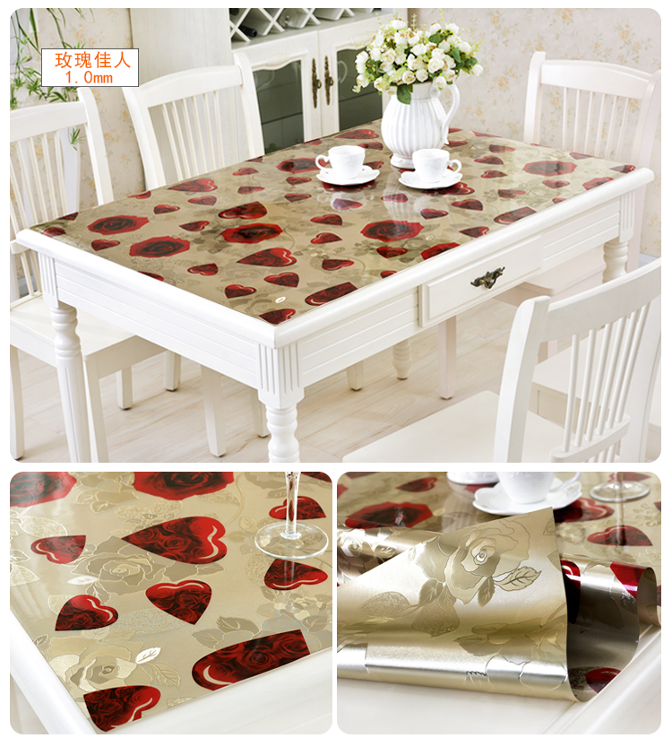 Màu hoa kẹp kính mềm PVC hình nền không thấm nước chống dầu chống nóng bảng pad cà phê mat nhựa bảng mat tấm pha lê - Khăn trải bàn khăn trải bàn vải bố