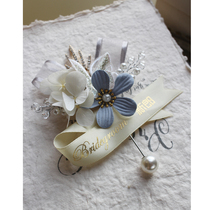 (Butterfly theme) Korean beautiful super fairy flower Bride groom wedding bridesmaid sister group Wrist flower corsage