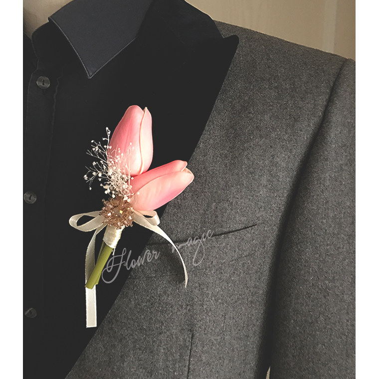 Business Company VIP Guests Open High-end Events Wedding Ceremony Groom Bridal Gown With Brooch Chest Flowers