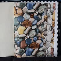 Colored stone pebbles wallpaper personalized restaurant Tea Restaurant Wall skirt wallpaper shop decoration