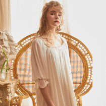 Chenxi original nightgown women spring and summer lace mesh thin sweet can wear home clothes summer sexy retro